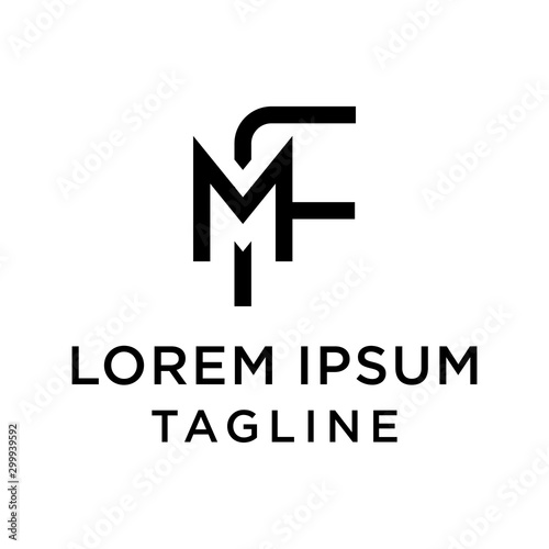 initial letter logo FM, MF logo template