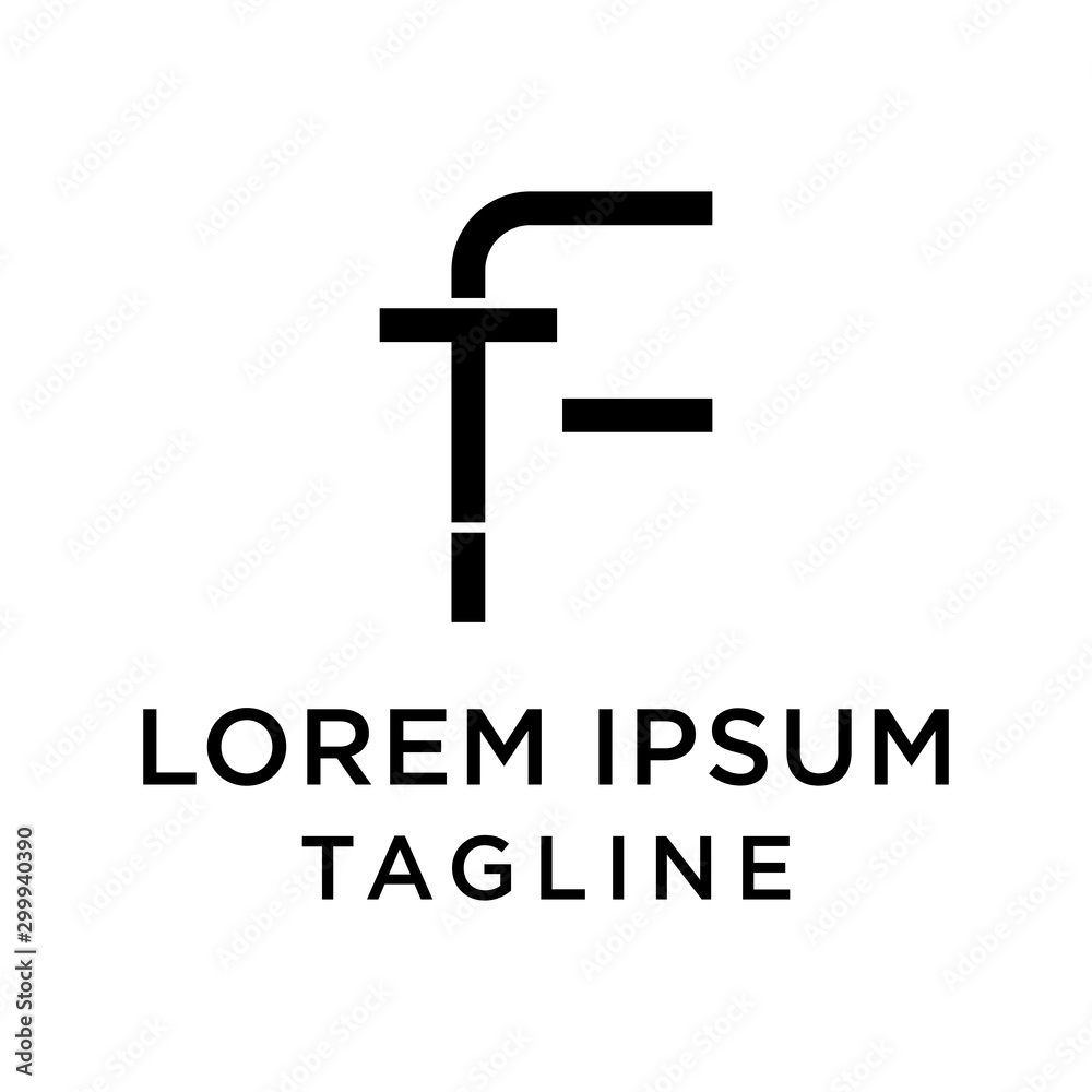 initial letter logo FT, TF logo template 