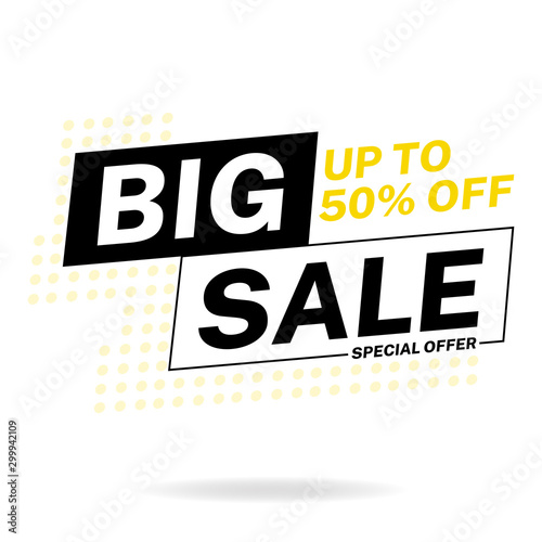 Sale banner vector design. Big sale template special offer or limited time modern vector illustration