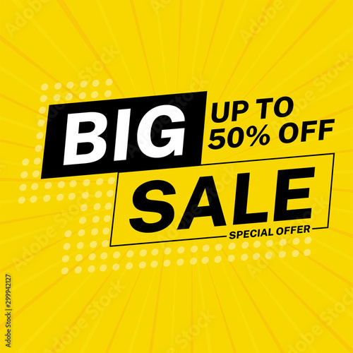 Sale banner vector design. Big sale template special offer or limited time modern vector illustration