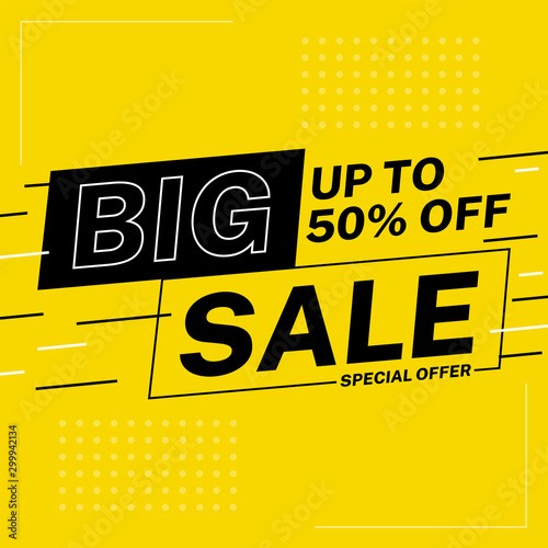 Sale banner vector design. Big sale template special offer or limited time modern vector illustration