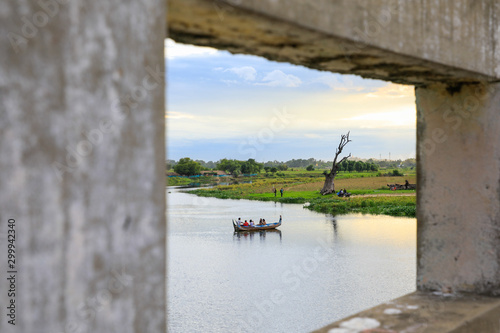 MANDALAY MYANMAR BURMA  - 01st Mar  2020   U BEIN BRIDGE is one of the famous teakwood bridge in the world. Located in Mandalay  Myanmar. 