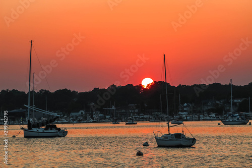 Sun setting over the beach