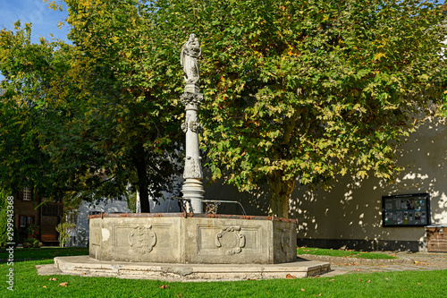 Marienbrunnen bei der Hofkirche St. Leodegar, Luzern, Schweiz photo