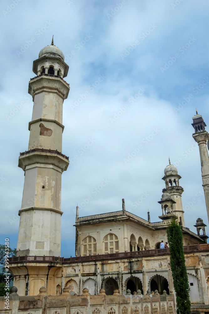 The Bibi Ka Maqbara at Aurangabad India. It was commissioned in 1660 by the Mughal emperor Aurangzeb in the memory of his first and chief wife Dilras Banu Begum.