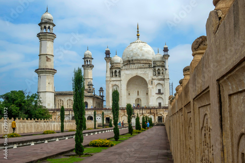 The Bibi Ka Maqbara at Aurangabad India. It was commissioned in 1660 by the Mughal emperor Aurangzeb in the memory of his first and chief wife Dilras Banu Begum. photo