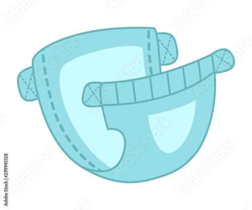 Absorbent diaper flat vector illustration