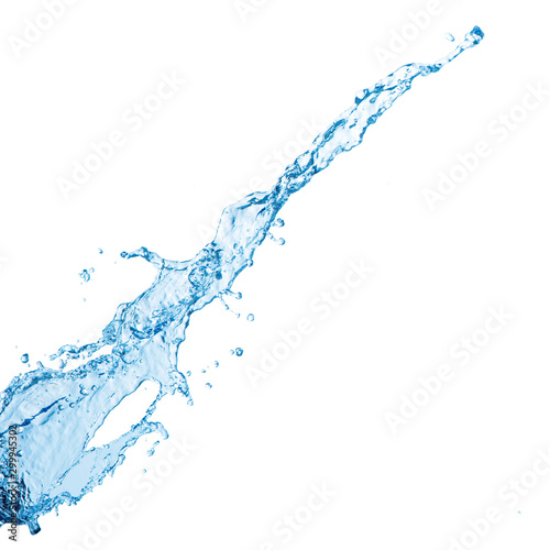 blue water splash isolated on white background