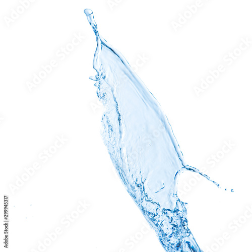 blue water splash isolated on white background