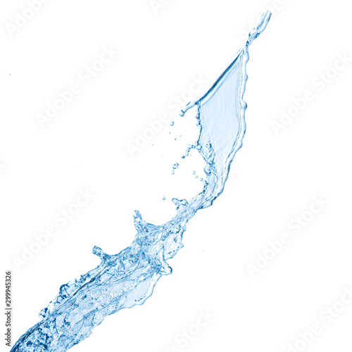 blue water splash isolated on white background