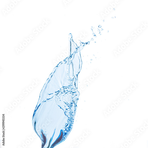 blue water splash isolated on white background