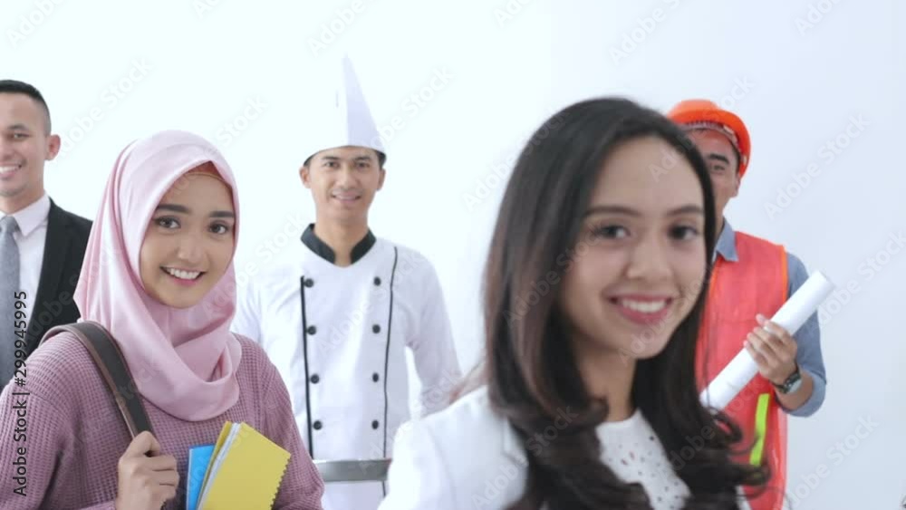 happy portrait of asian diverse occupation profession take in studio happy portrait of asian diverse occupation profession take in studio