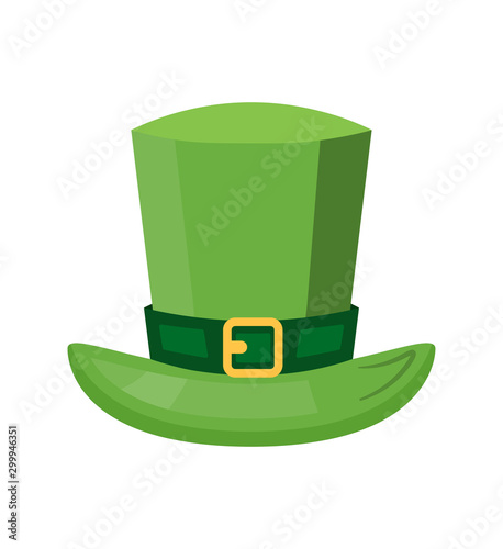 Green cylinder hat flat vector illustration