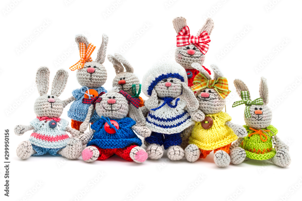 tiny knitted bunnies