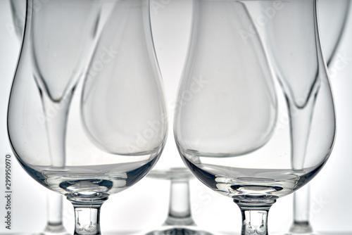 texture glass goblets on a light background