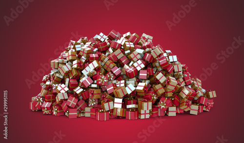 A Huge pile of Christmas Gifts - High Resolution Render