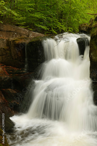 Potoka Falls in super green forest surroundings  Czech Republic