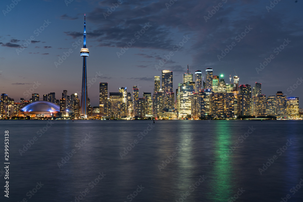 Night city skyline of Toronto, Ontario, Canada