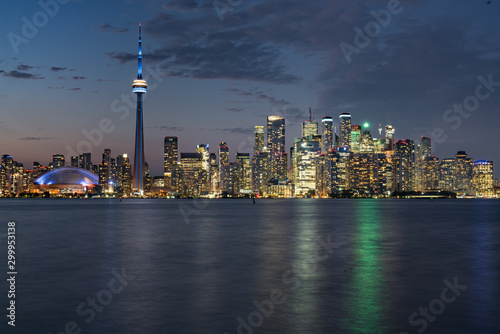 Night city skyline of Toronto, Ontario, Canada