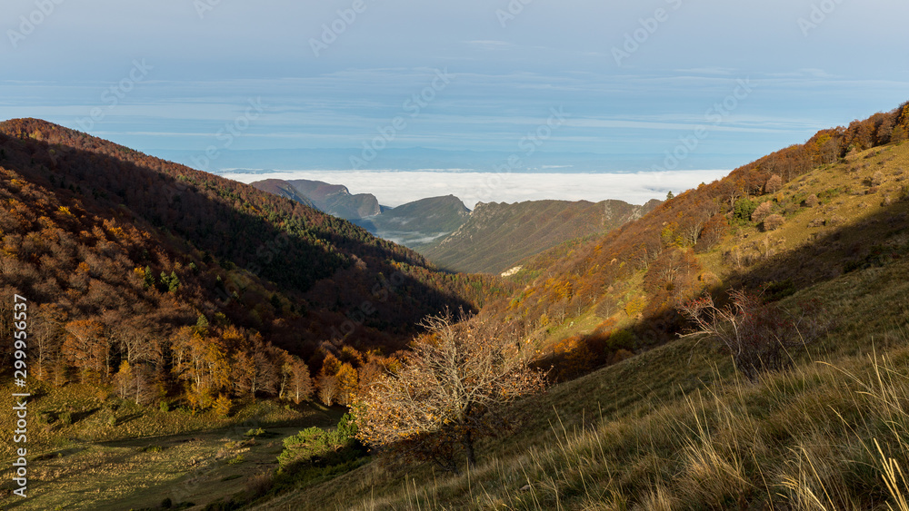Autumn landscape in Les Trois Becs in Drôme provençale Autumn landscape in Les Trois Becs in Drôme provençale