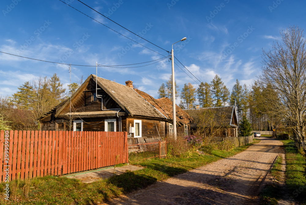 Φωτογραφία Krajobraz wiejski Podlasia, architektura drewniana, Sokołda, Podlasie, Polska