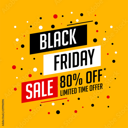 yellow black friday sale banner with offer details