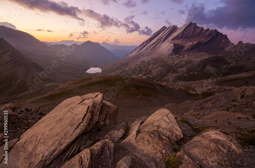 Taillante crest during the dusk, Ristolas, France