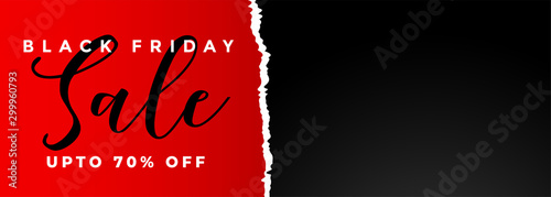 black friday sale banner in torn paper style