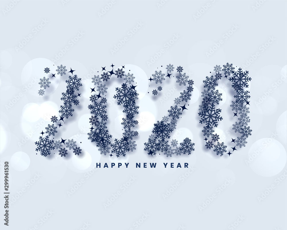 happy new year 2020 written in snowflakes style happy new year 2020 written in snowflakes style