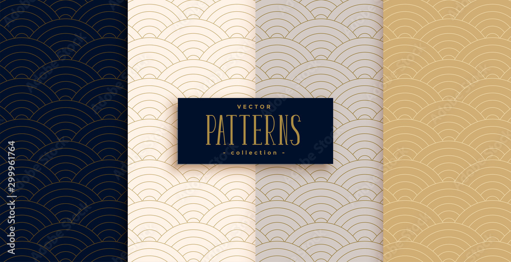 stylish chinese traditional curve lines pattern set Stock Vector ...