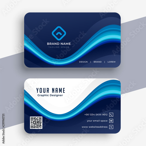 abstract modern blue business card template design