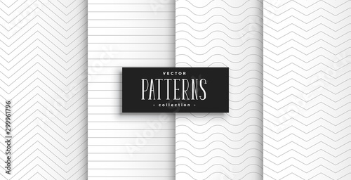 elegant clean white minimal geometric patterns set