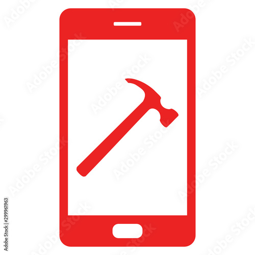 Hammer und Smartphone