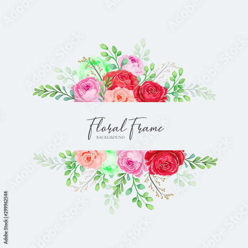 Decorative Wedding invitation card set with floral background vector