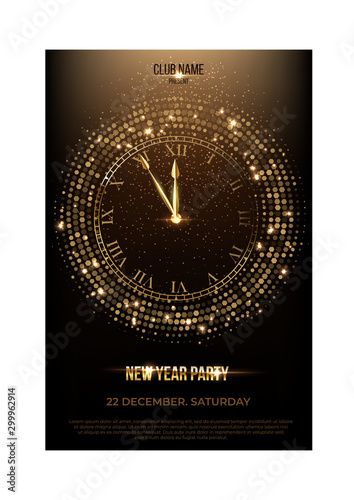 Invitation flyer new year celebration in nightclub