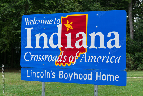 Welcome to Indiana Sign at the Indiana state border