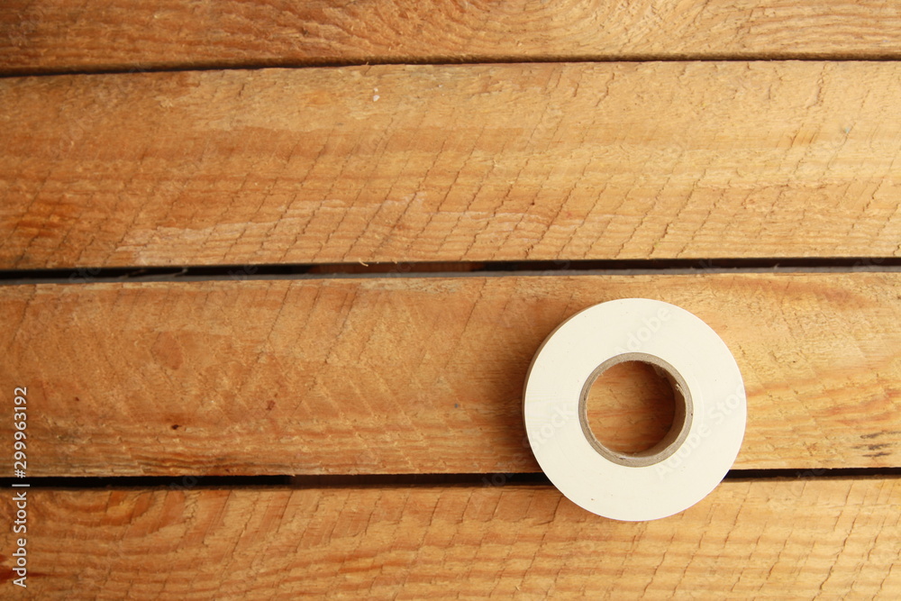roll of white plastic insulating tape roll of white plastic insulating tape