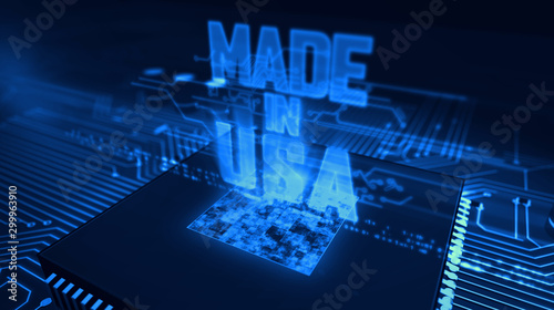 CPU on board with Made in USA hologram