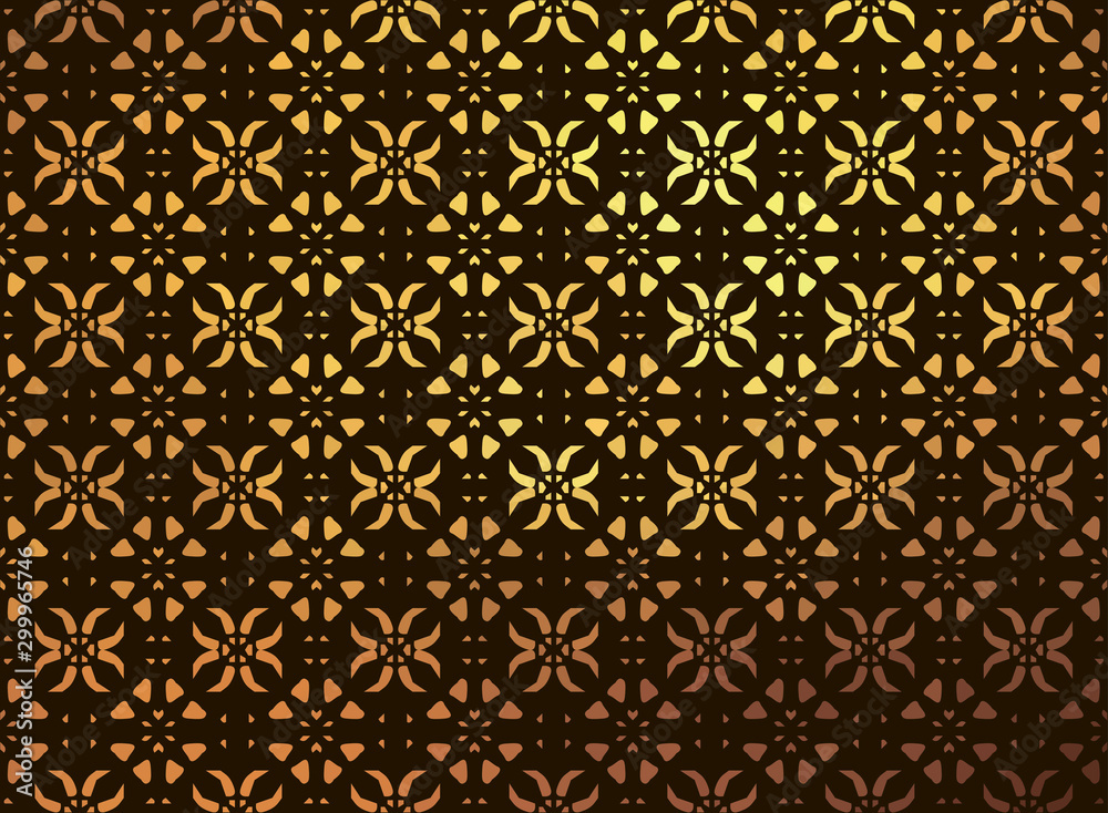 gold vector exquisite floral ornament on black background
