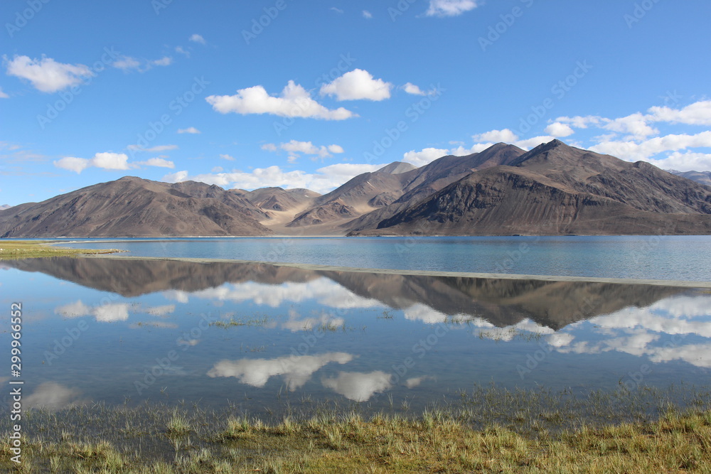 Reflection of Pangong Lake, Ladakh, India 