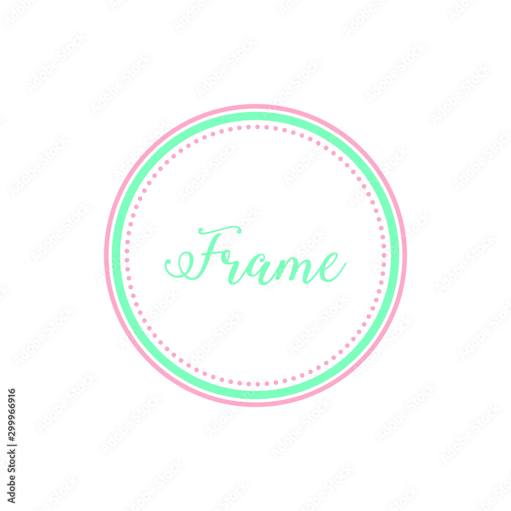 Circle Frame Border with Pastel Color for bakery candy shop invitation for kids design element 