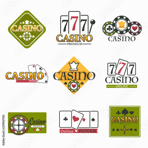 Casino club and gambling isolated icon poker and roulette