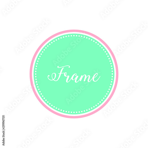 Circle Frame Border with Pastel Color for bakery candy shop invitation for kids design element