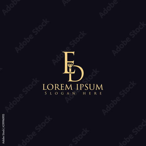 ED letter/Jewelry logo design template 