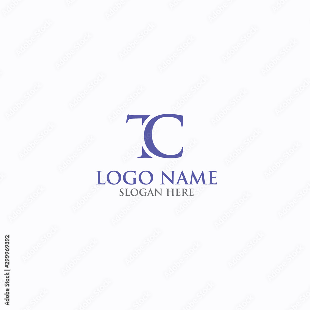 TC letter logo design template full vector