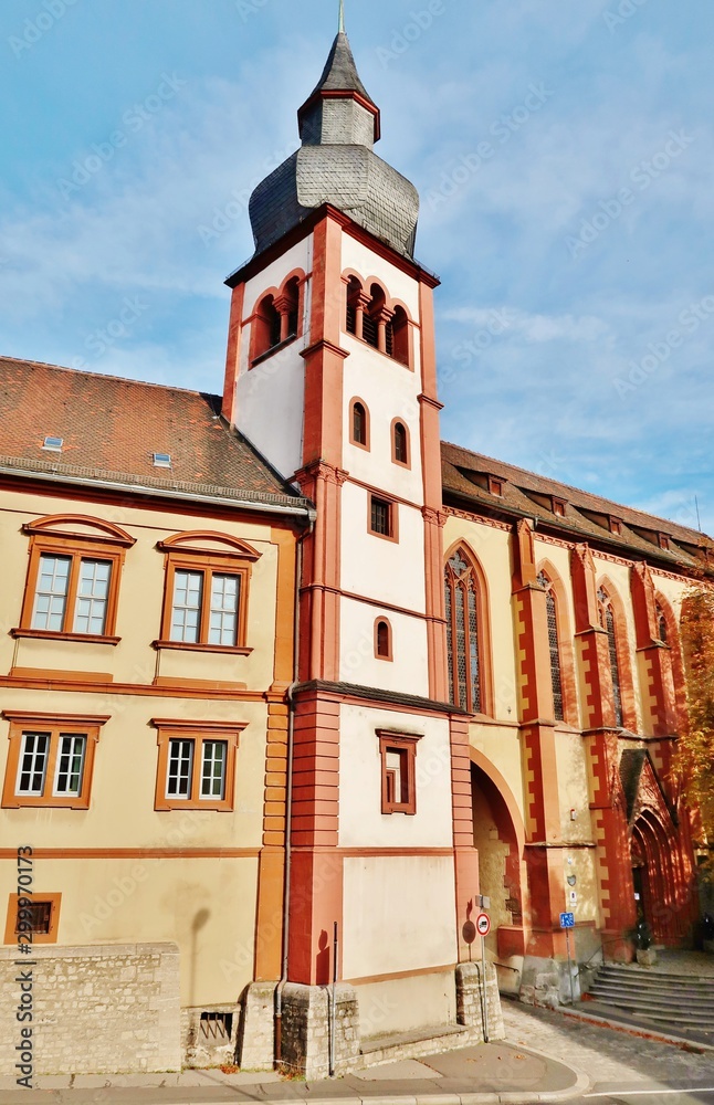 Würzburg, Kirchturm, Deutschhauskirche