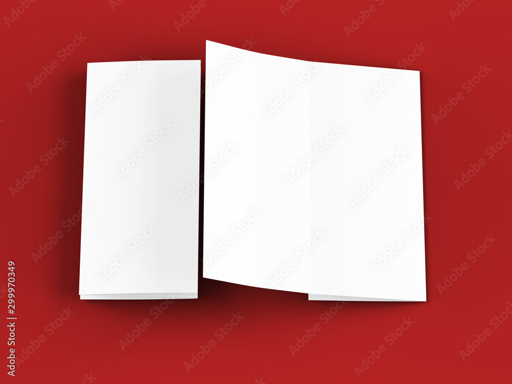 Brochure in A4 format folded to three - mockup. 3d illustartion Brochure in A4 format folded to three - mockup. 3d illustartion