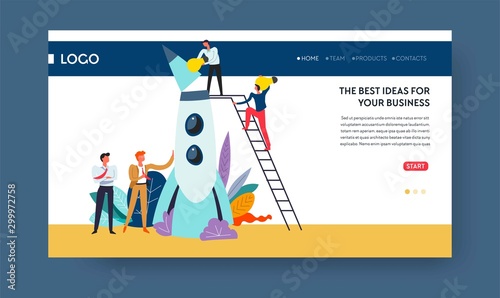 Best business idea web page template spaceship launch