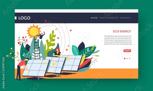 Eco energy solar batteries web pages templates