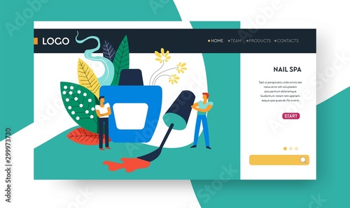 Nail spa manicure and pedicure studio web page template
